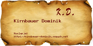 Kirnbauer Dominik névjegykártya